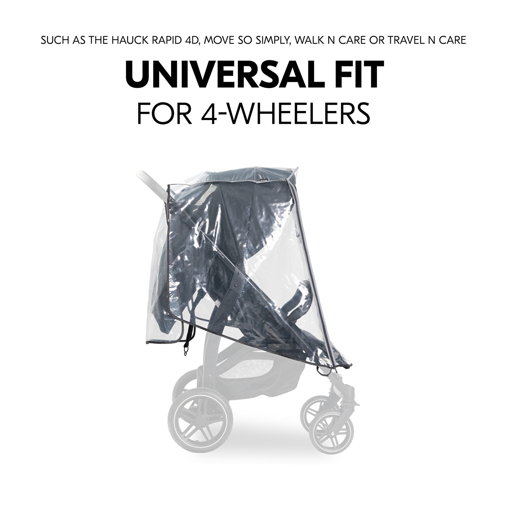 Resim HAUCK Pushchair Raincover 4W Bebek Arabası Yağmurluğu