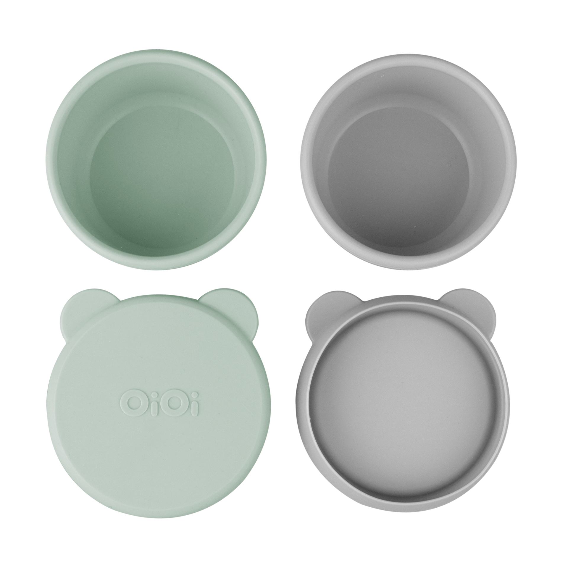 Resim OIOI Silikon Kapaklı Mini Kase 2Li River Green/Powder Grey