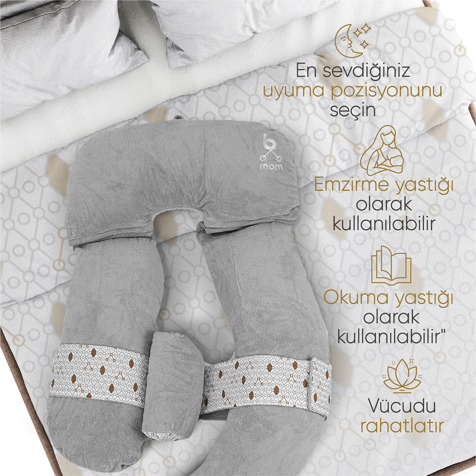 Resim BMOM UForm Tam Vücut Hamile Yastığı
