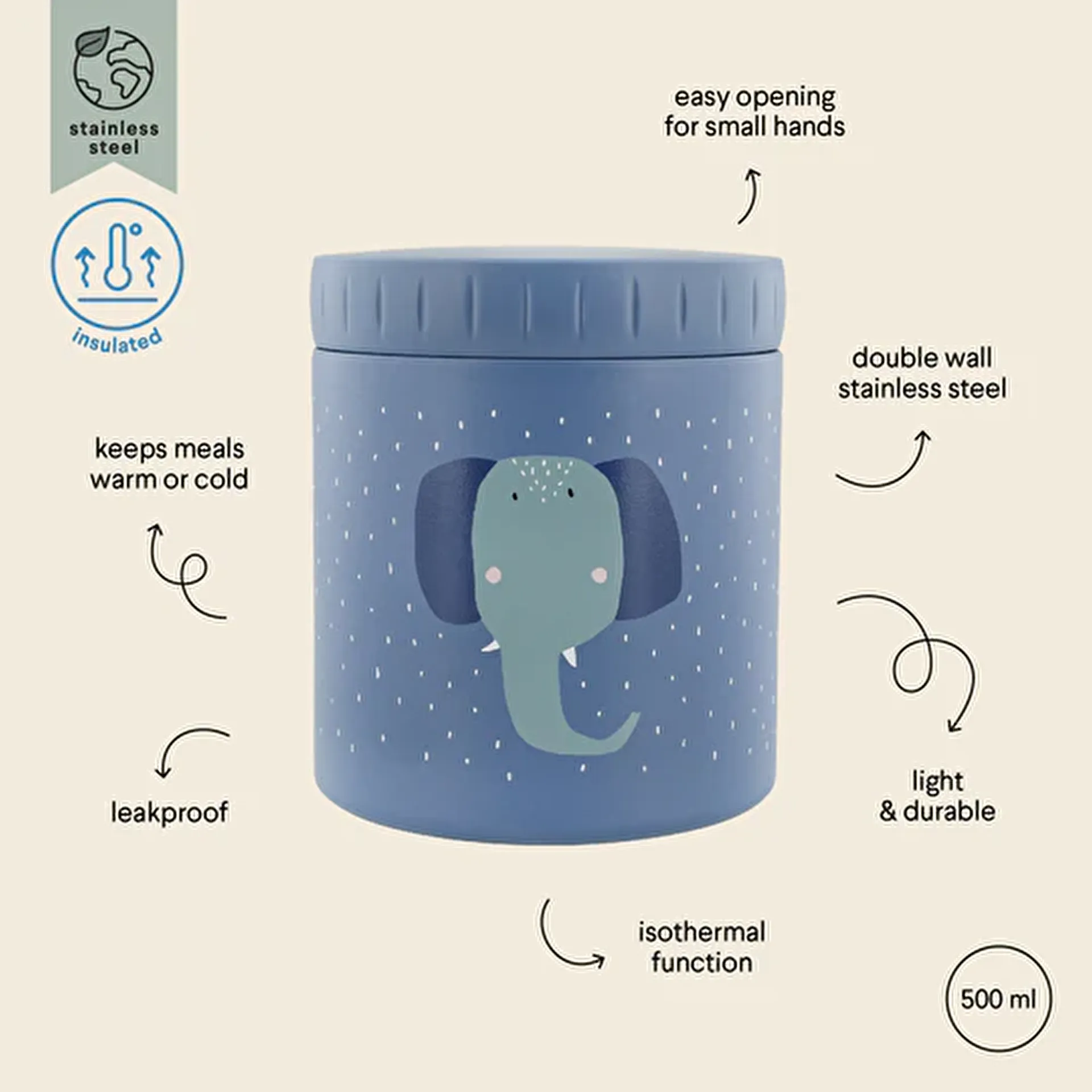 Resim TRIXIE Termal Öğle Yemeği Kabı 500ml - Fil