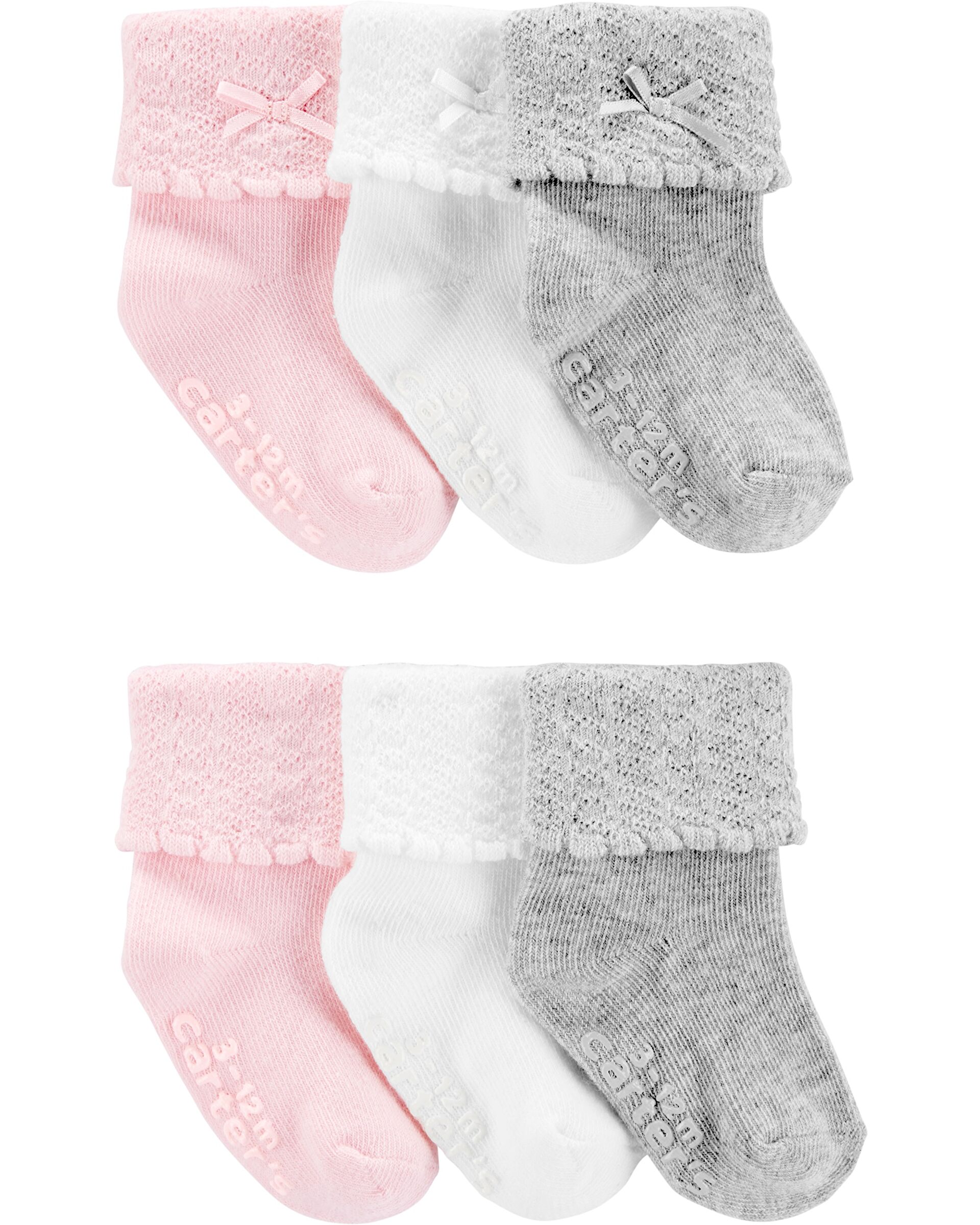 Resim CARTERS Kız Bebek 6lı Çorap Set