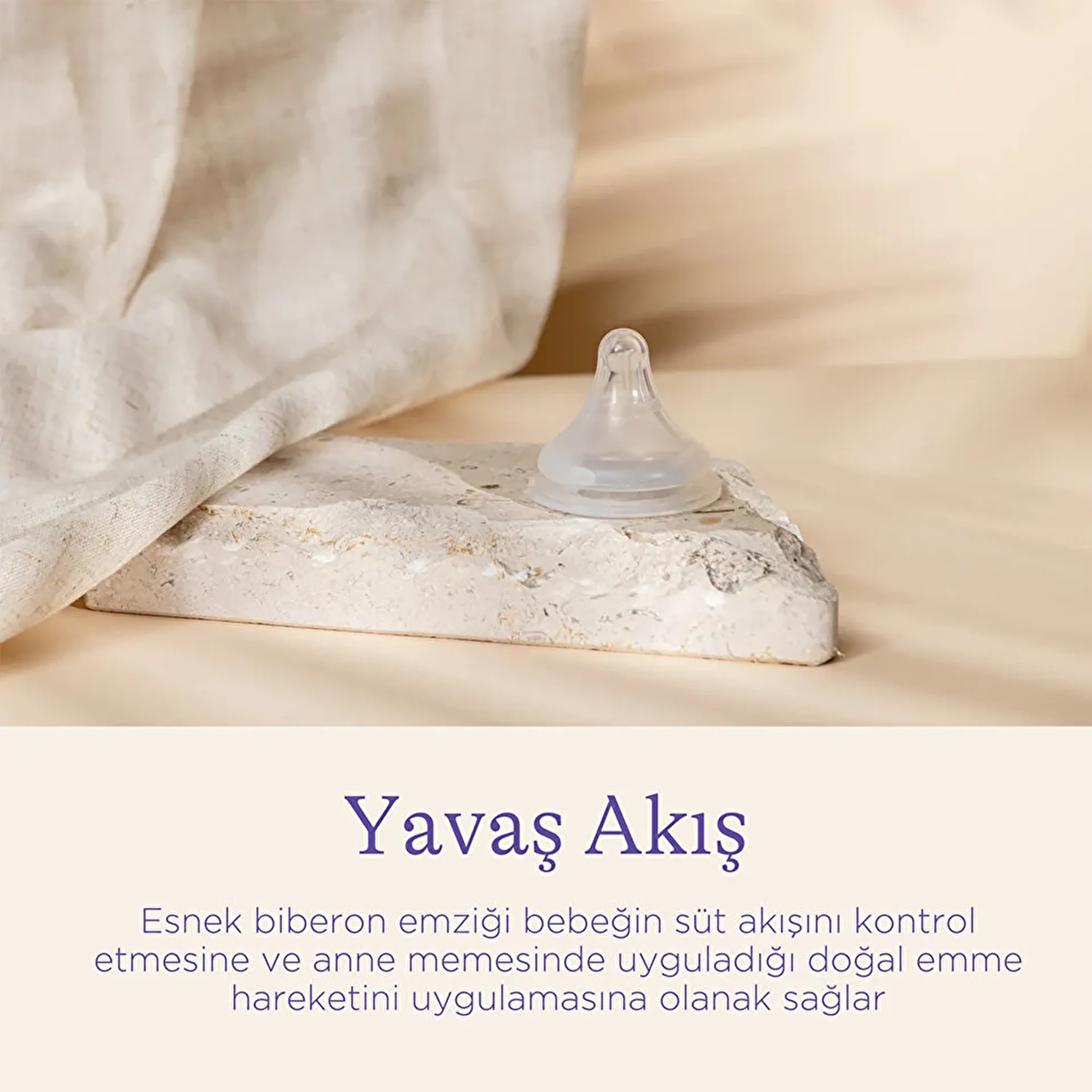 Resim LANSINOH Natural Wave Biberon Emziği Yavaş Akışlı