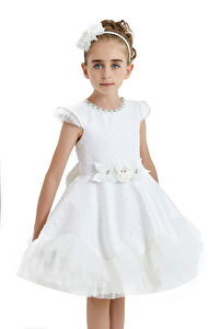 33113 PR-4/8 AGE ECRU Ecru Ruffled Dress