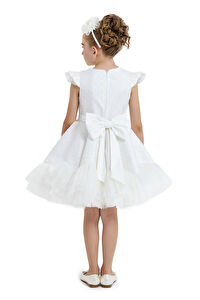 33113 PR-4/8 AGE ECRU Ecru Ruffled Dress