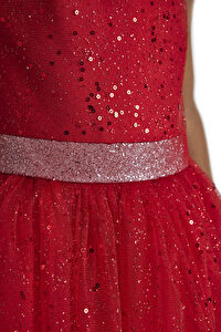 34001 PR  3 7 AGE Ecru Girls Glittery Tulle Dress