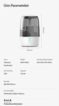 DEERMA F60W ULTARASONIC HAVA NEMLENDİRİCİ