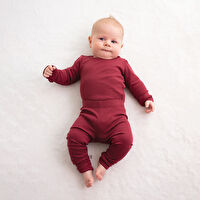 Owli CozyBlend Modal Bebek Takım 6-9 Ay Bordo