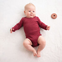 Owli CozyBlend Modal Bebek Takım 6-9 Ay Bordo