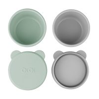 Resim OIOI Silikon Kapaklı Mini Kase 2Li River Green/Powder Grey