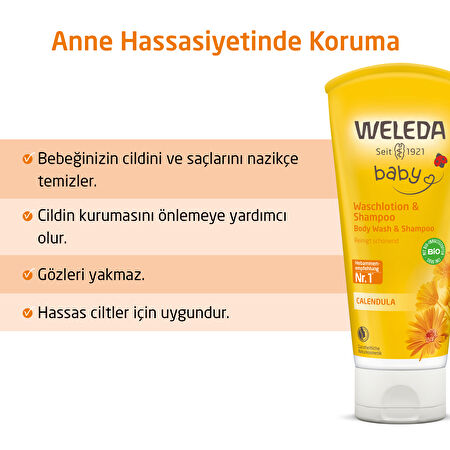 Weleda Calendula Organik Saç ve Vücut Şampuanı 200ml