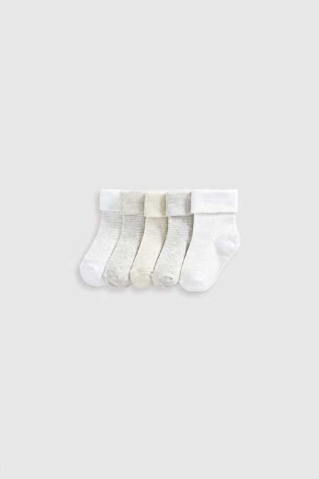 Resim MOTHERCARE Unisex Bebek 5Li Çorap